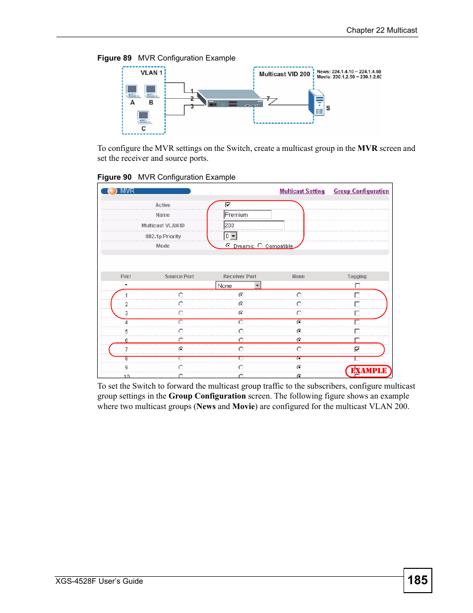 ZyXEL Communications XGS-4528F User Manual | Page 185 / 372