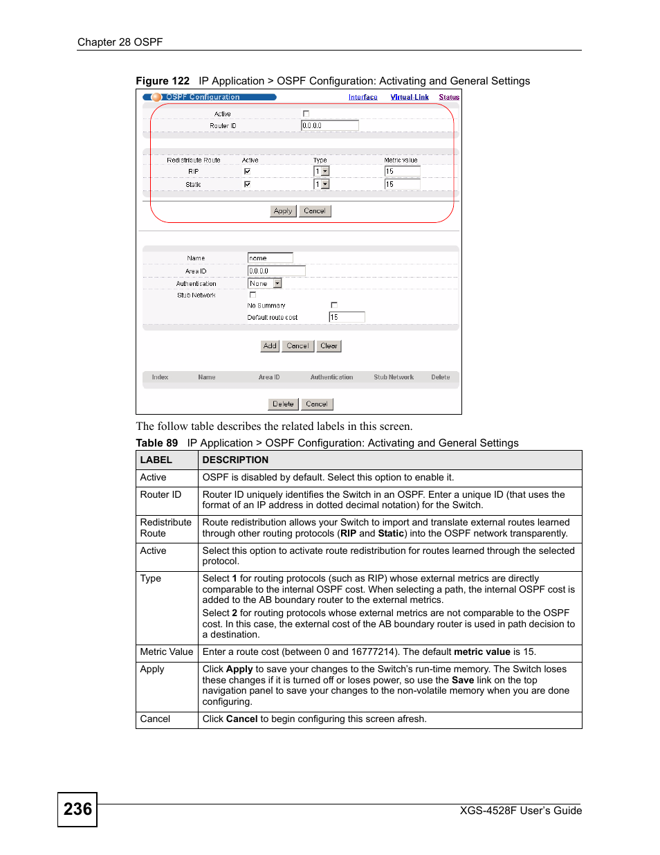 ZyXEL Communications XGS-4528F User Manual | Page 236 / 372