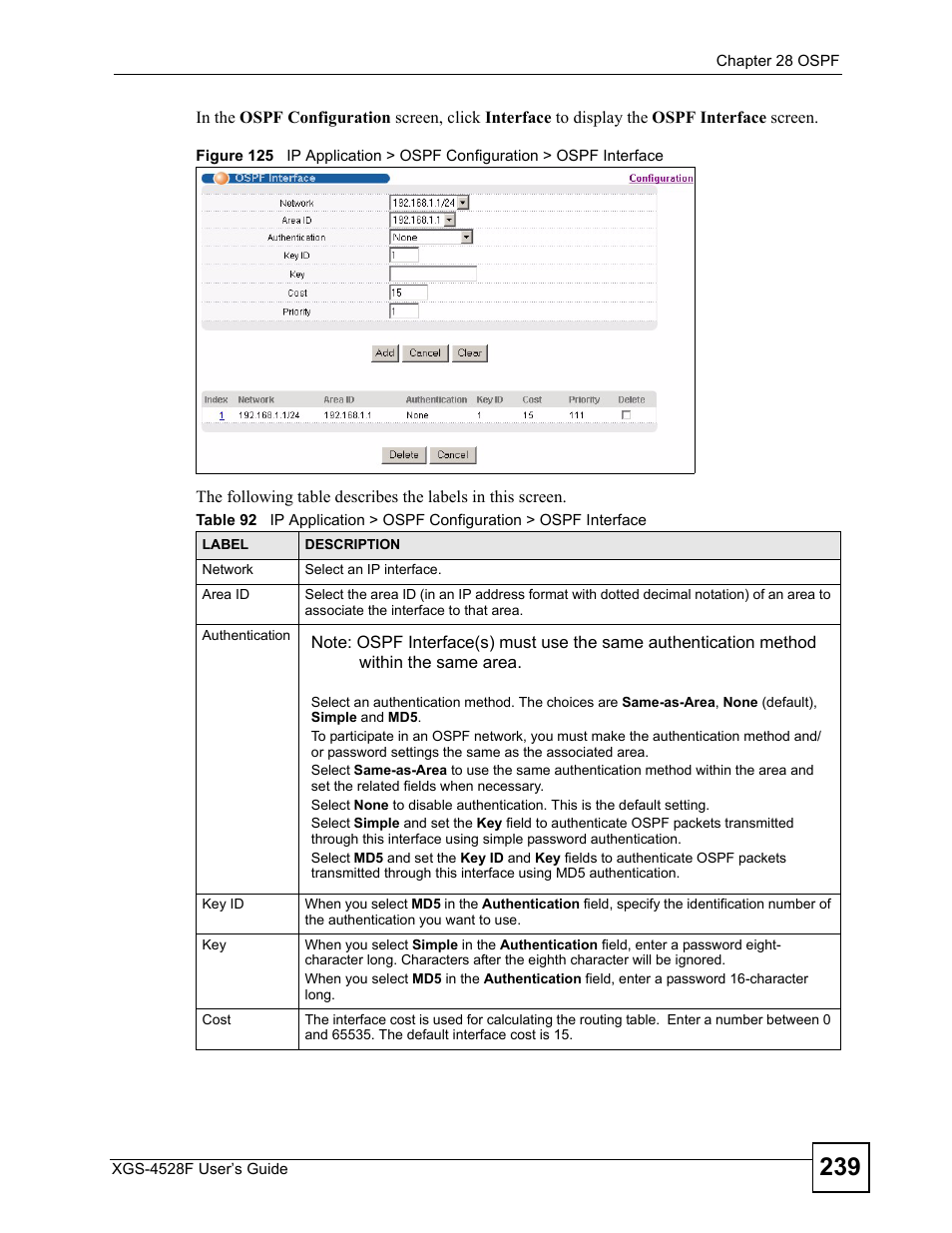 ZyXEL Communications XGS-4528F User Manual | Page 239 / 372