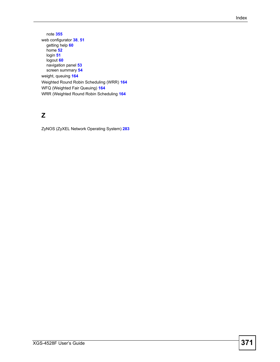ZyXEL Communications XGS-4528F User Manual | Page 371 / 372