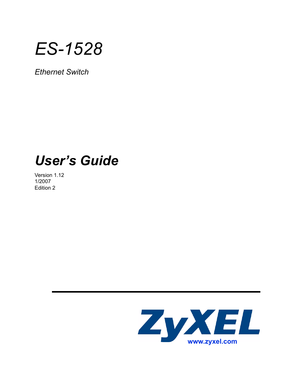 ZyXEL Communications ZyXEL Dimension ES-1528 User Manual | 170 pages