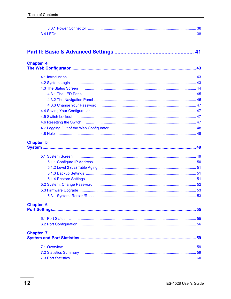 Part ii: basic & advanced settings | ZyXEL Communications ZyXEL Dimension ES-1528 User Manual | Page 12 / 170