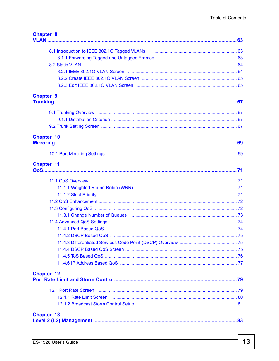 ZyXEL Communications ZyXEL Dimension ES-1528 User Manual | Page 13 / 170