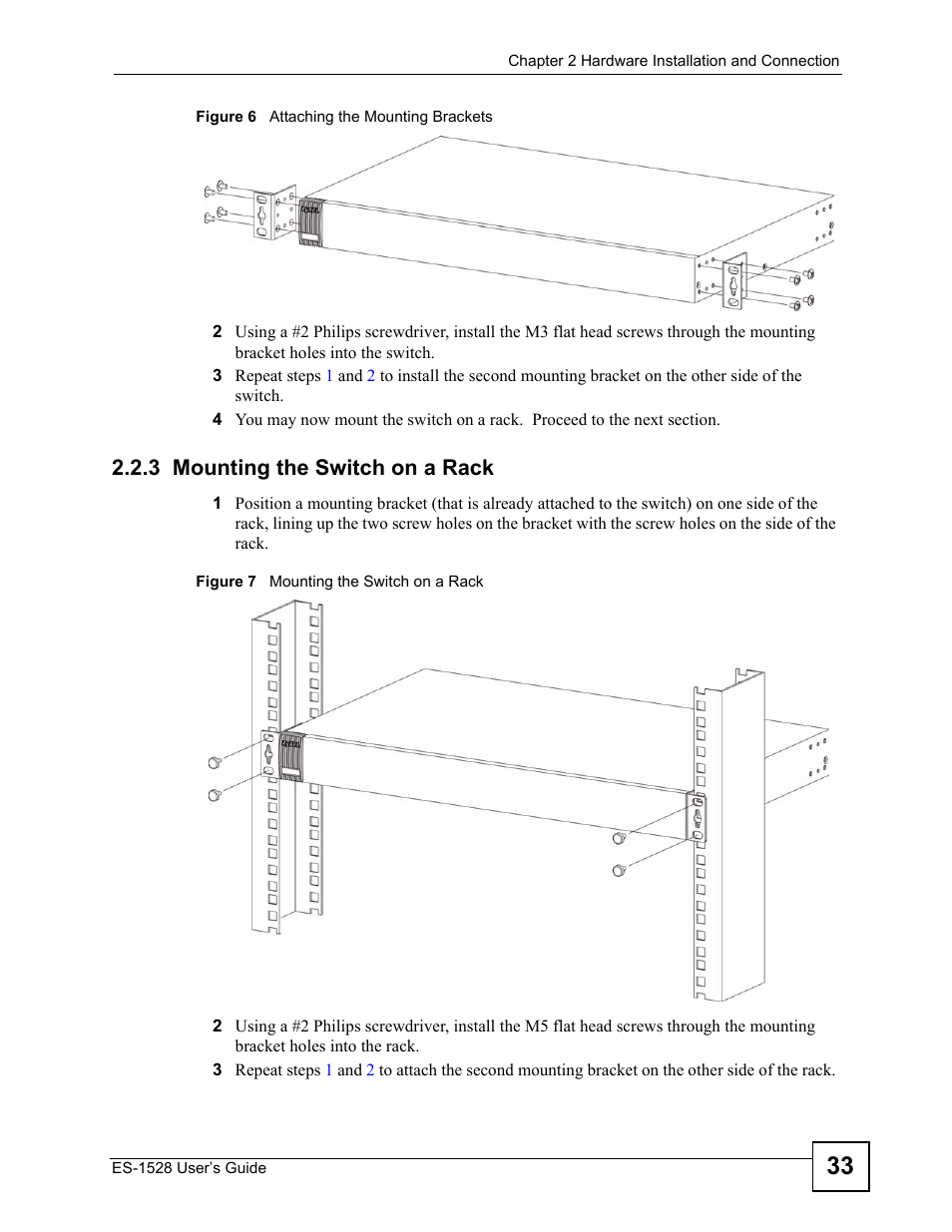 3 mounting the switch on a rack | ZyXEL Communications ZyXEL Dimension ES-1528 User Manual | Page 33 / 170