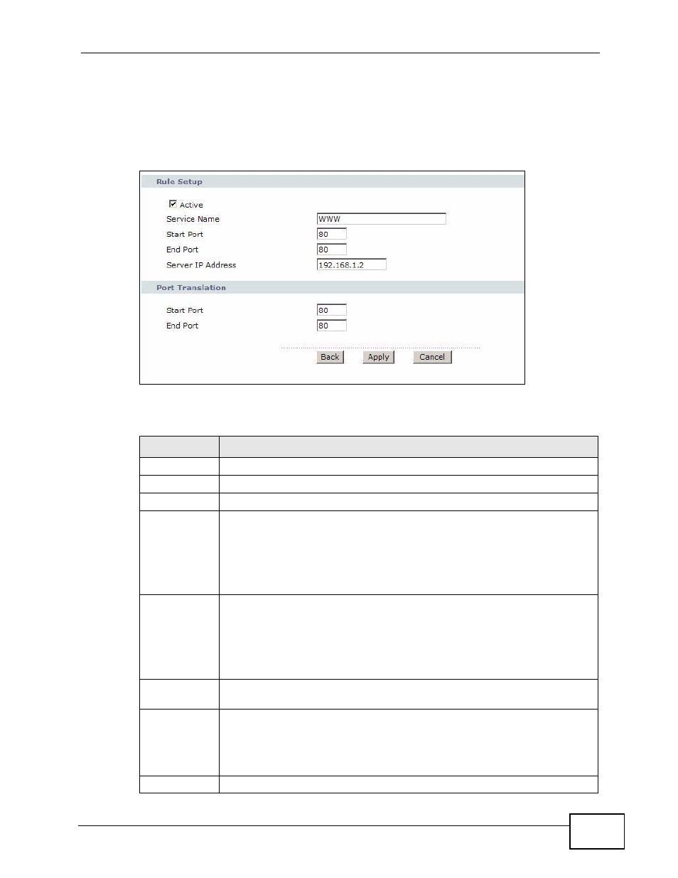 2 the port forwarding rule edit screen | ZyXEL Communications P-660HN-TxA User Manual | Page 141 / 324