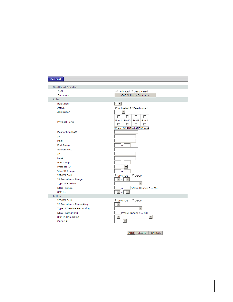 2 the qos screen | ZyXEL Communications P-660HN-TxA User Manual | Page 173 / 324