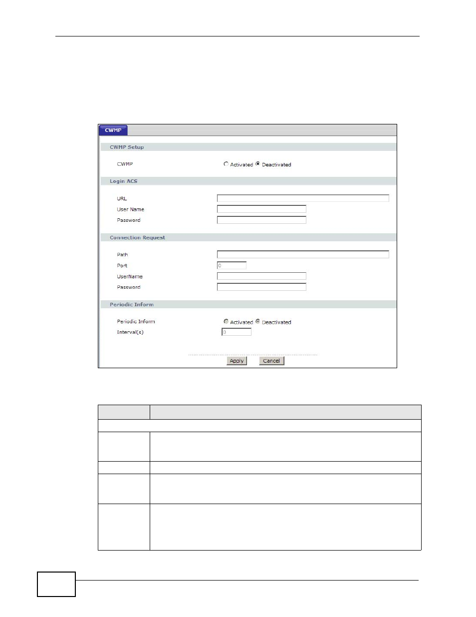 2 the cwmp setup screen | ZyXEL Communications P-660HN-TxA User Manual | Page 204 / 324