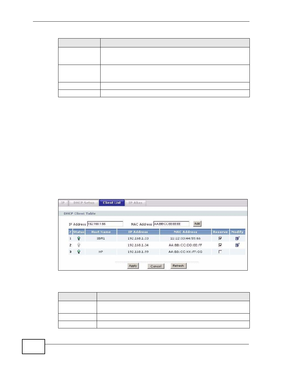 4 the client list screen | ZyXEL Communications P-660HN-TxA User Manual | Page 94 / 324