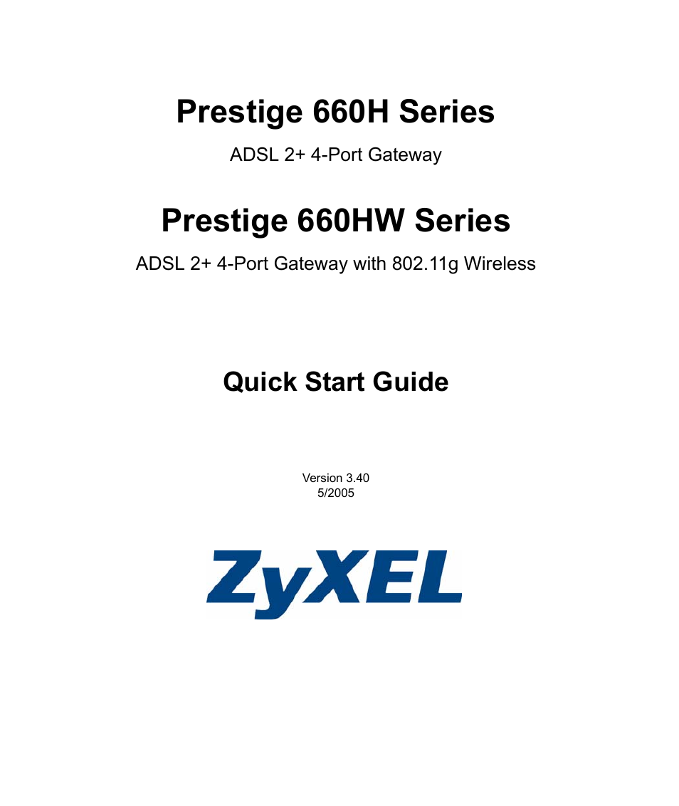 ZyXEL Communications Prestige 660HW Series User Manual | 12 pages