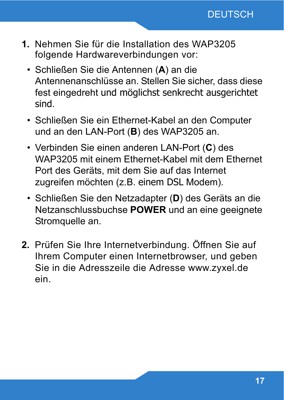 ZyXEL Communications WAP3205 User Manual | Page 17 / 78