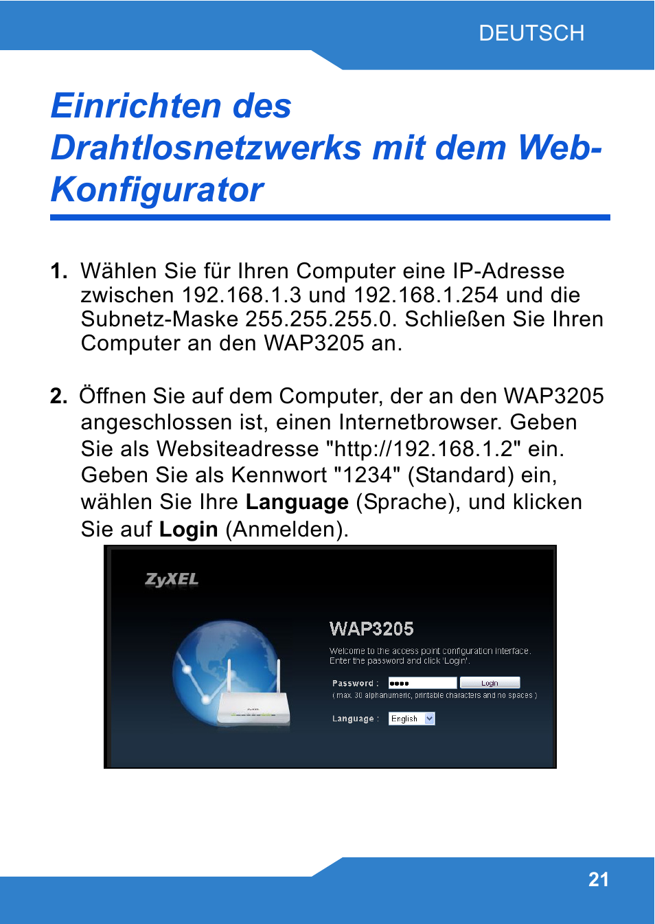 ZyXEL Communications WAP3205 User Manual | Page 21 / 78