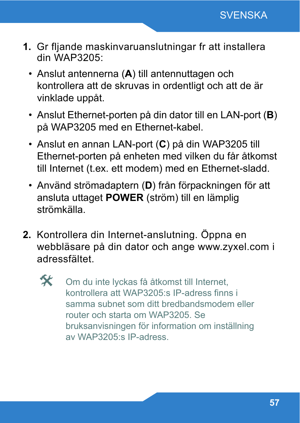 ZyXEL Communications WAP3205 User Manual | Page 57 / 78