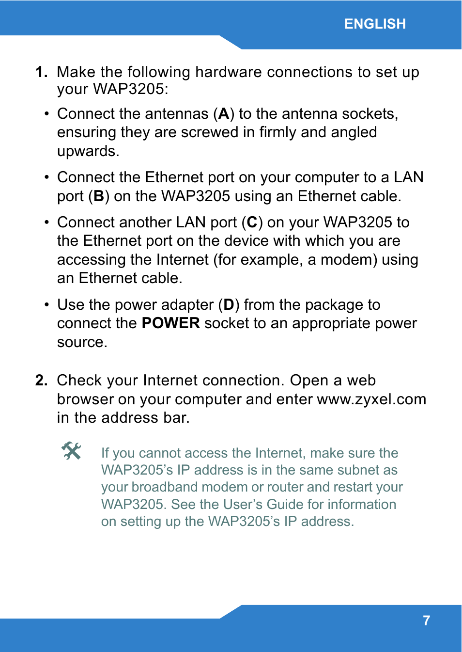 ZyXEL Communications WAP3205 User Manual | Page 7 / 78
