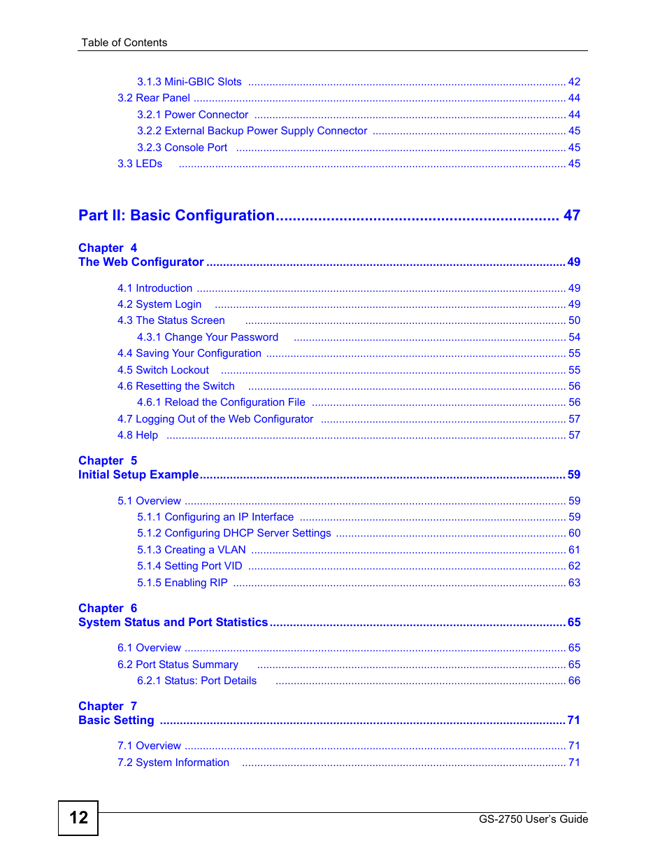 Part ii: basic configuration | ZyXEL Communications GS-2750 User Manual | Page 12 / 336