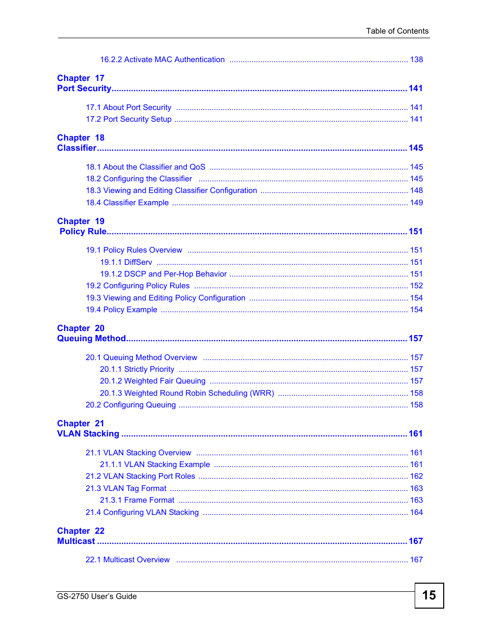 ZyXEL Communications GS-2750 User Manual | Page 15 / 336