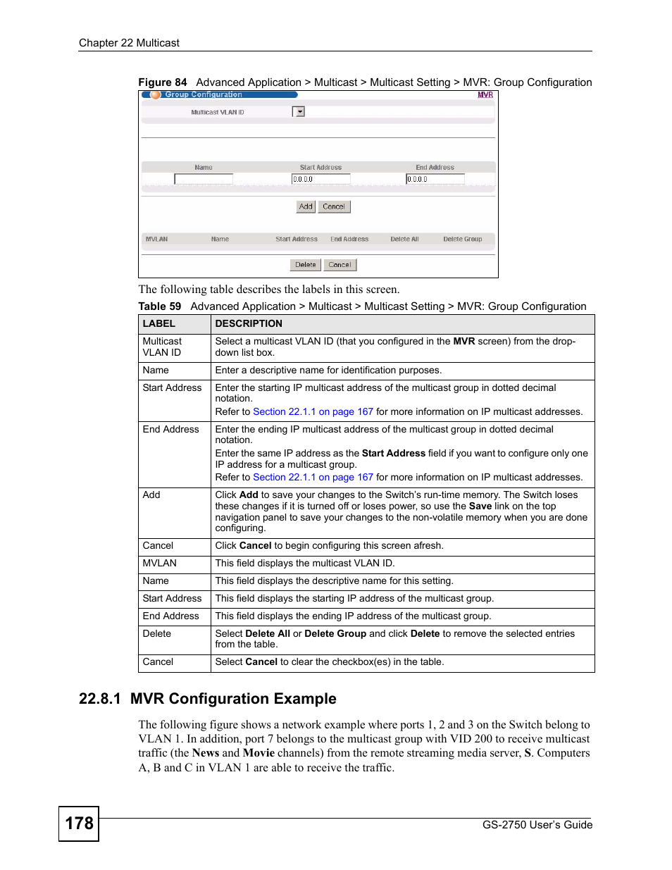 1 mvr configuration example | ZyXEL Communications GS-2750 User Manual | Page 178 / 336