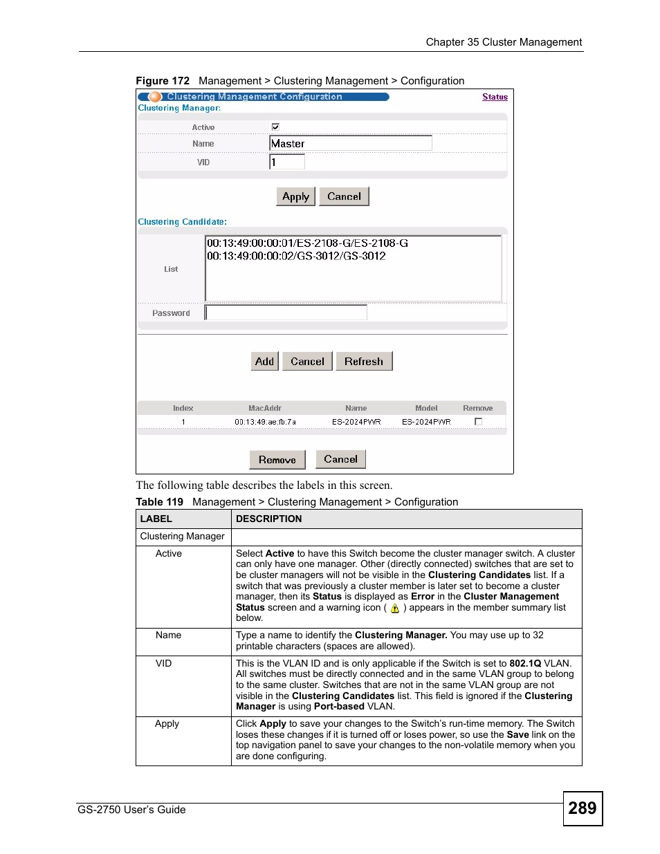 ZyXEL Communications GS-2750 User Manual | Page 289 / 336