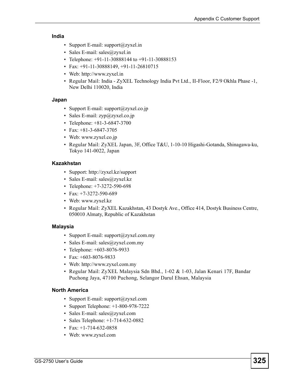 ZyXEL Communications GS-2750 User Manual | Page 325 / 336