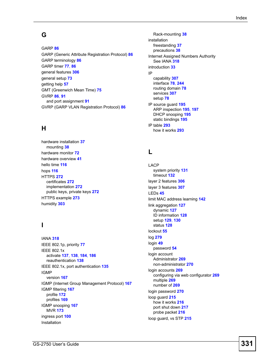 ZyXEL Communications GS-2750 User Manual | Page 331 / 336