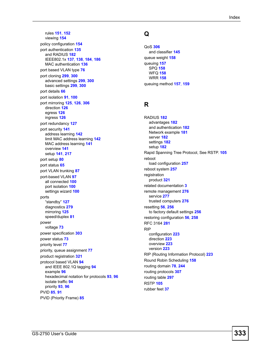 ZyXEL Communications GS-2750 User Manual | Page 333 / 336