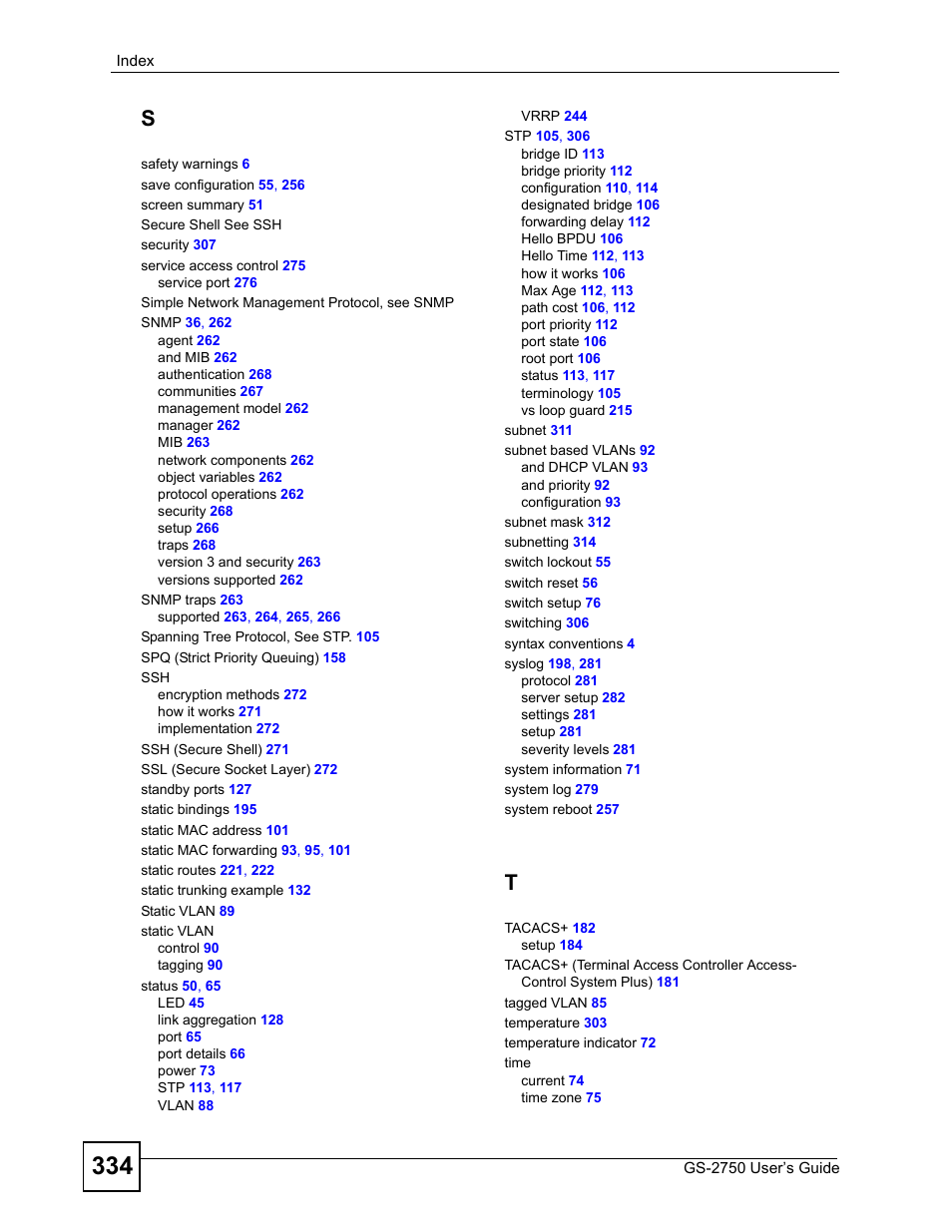 ZyXEL Communications GS-2750 User Manual | Page 334 / 336