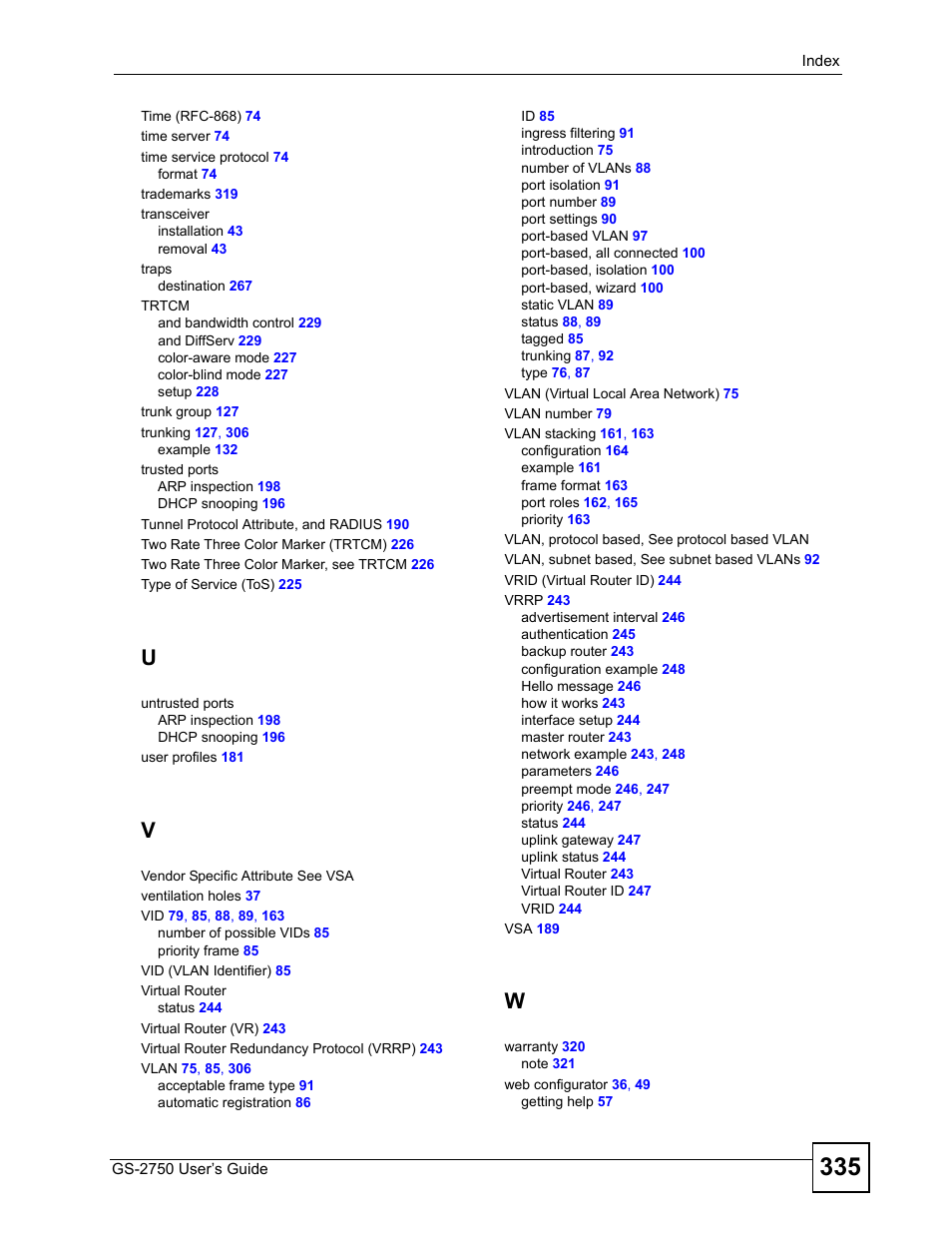 ZyXEL Communications GS-2750 User Manual | Page 335 / 336