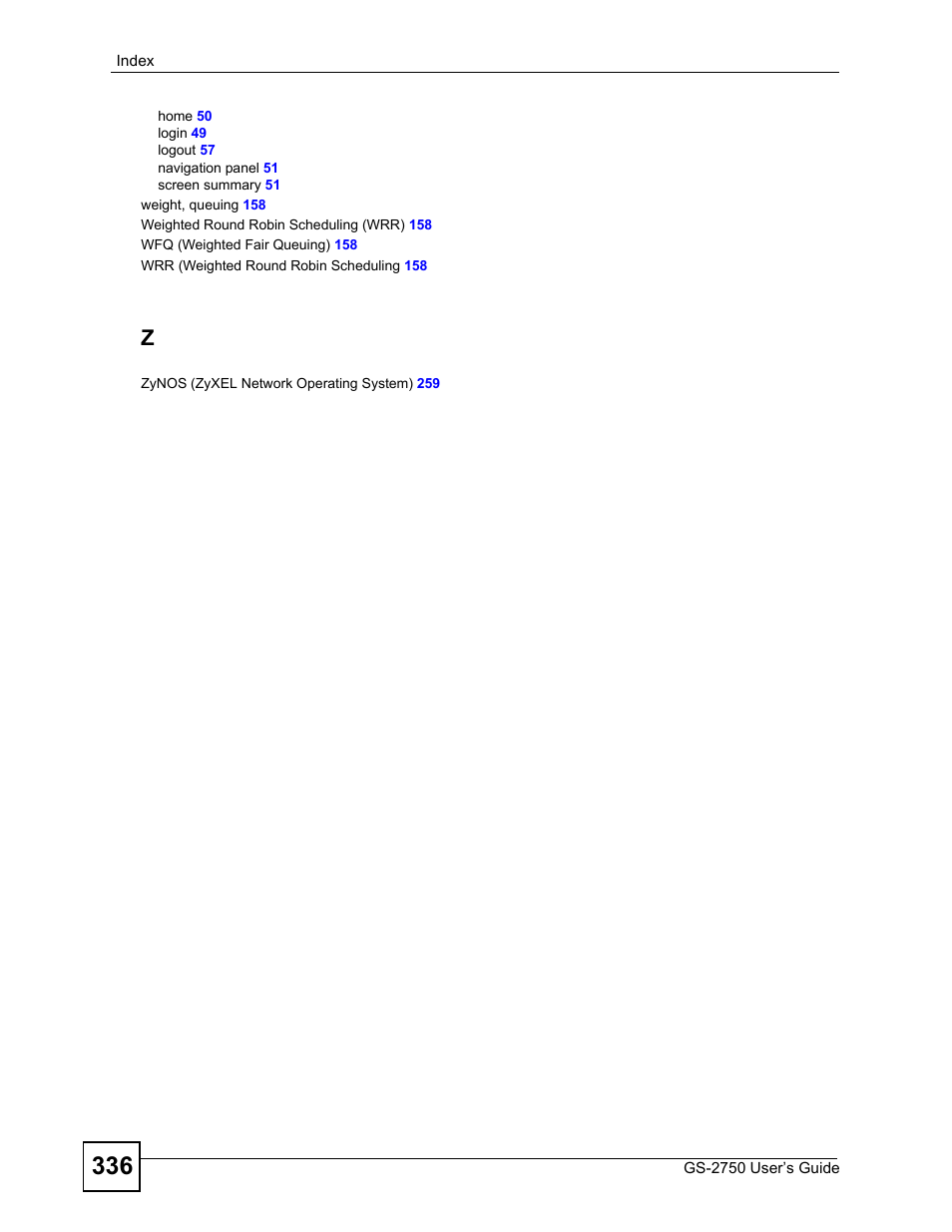 ZyXEL Communications GS-2750 User Manual | Page 336 / 336