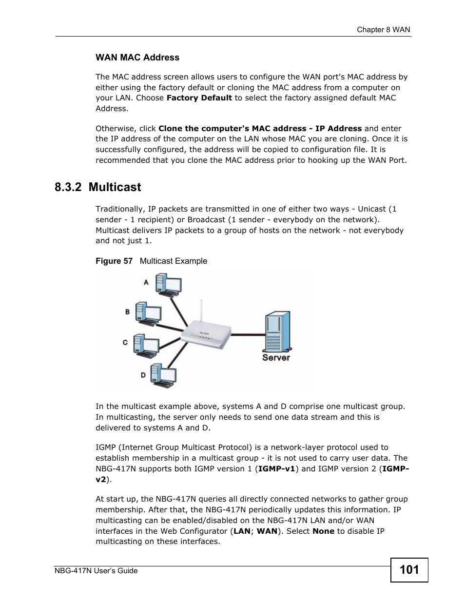 2 multicast | ZyXEL Communications NBG-417N User Manual | Page 101 / 270