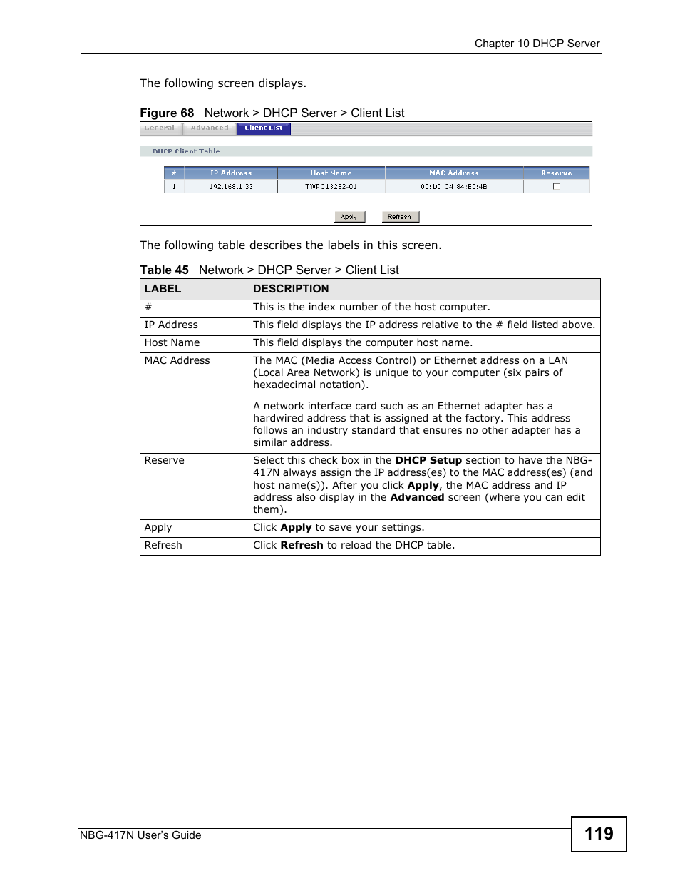 ZyXEL Communications NBG-417N User Manual | Page 119 / 270