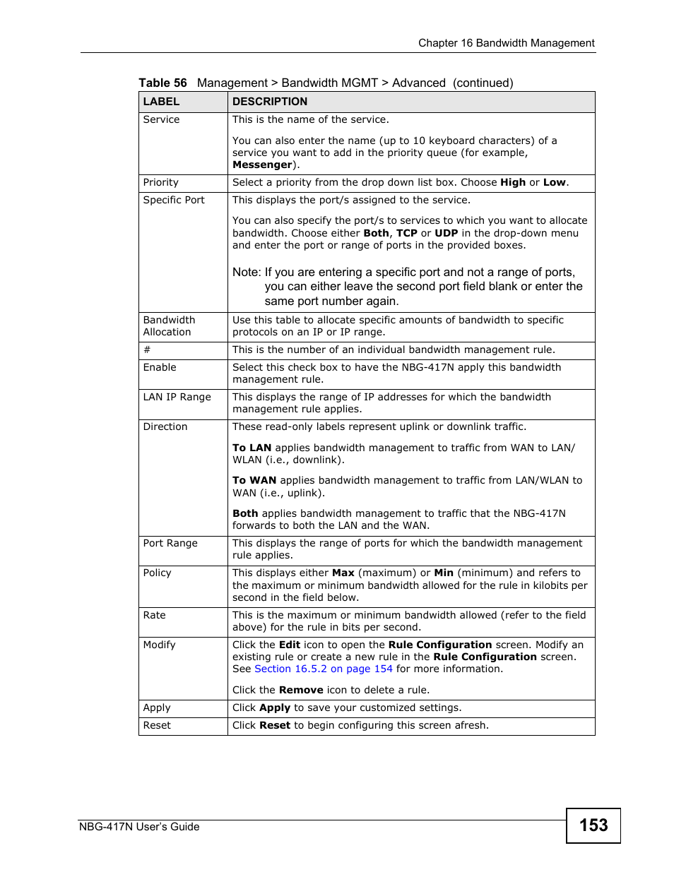 ZyXEL Communications NBG-417N User Manual | Page 153 / 270