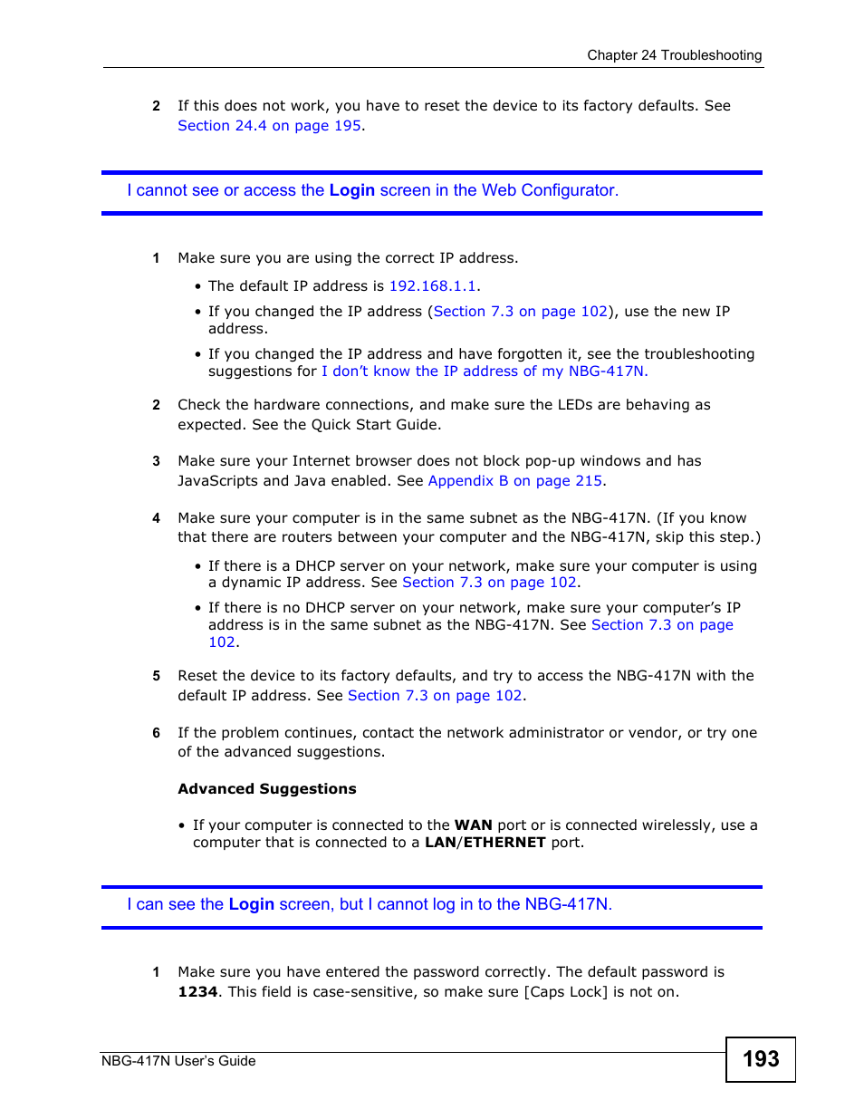 ZyXEL Communications NBG-417N User Manual | Page 193 / 270