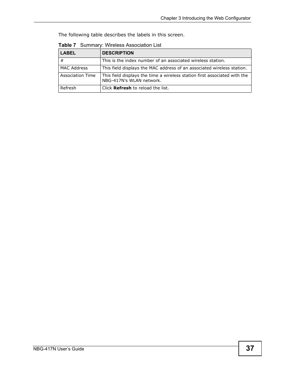 ZyXEL Communications NBG-417N User Manual | Page 37 / 270