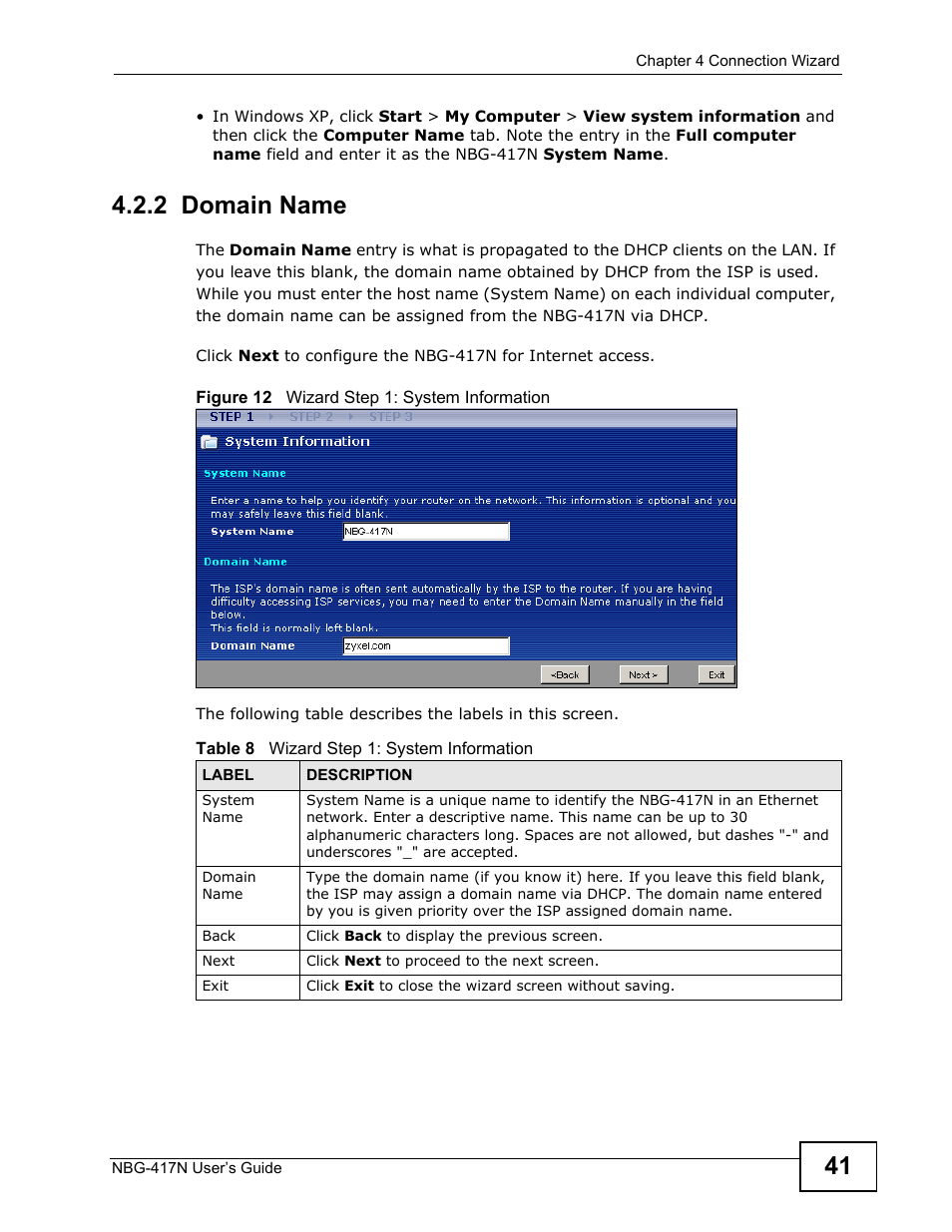 2 domain name | ZyXEL Communications NBG-417N User Manual | Page 41 / 270