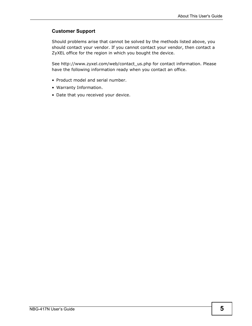 ZyXEL Communications NBG-417N User Manual | Page 5 / 270