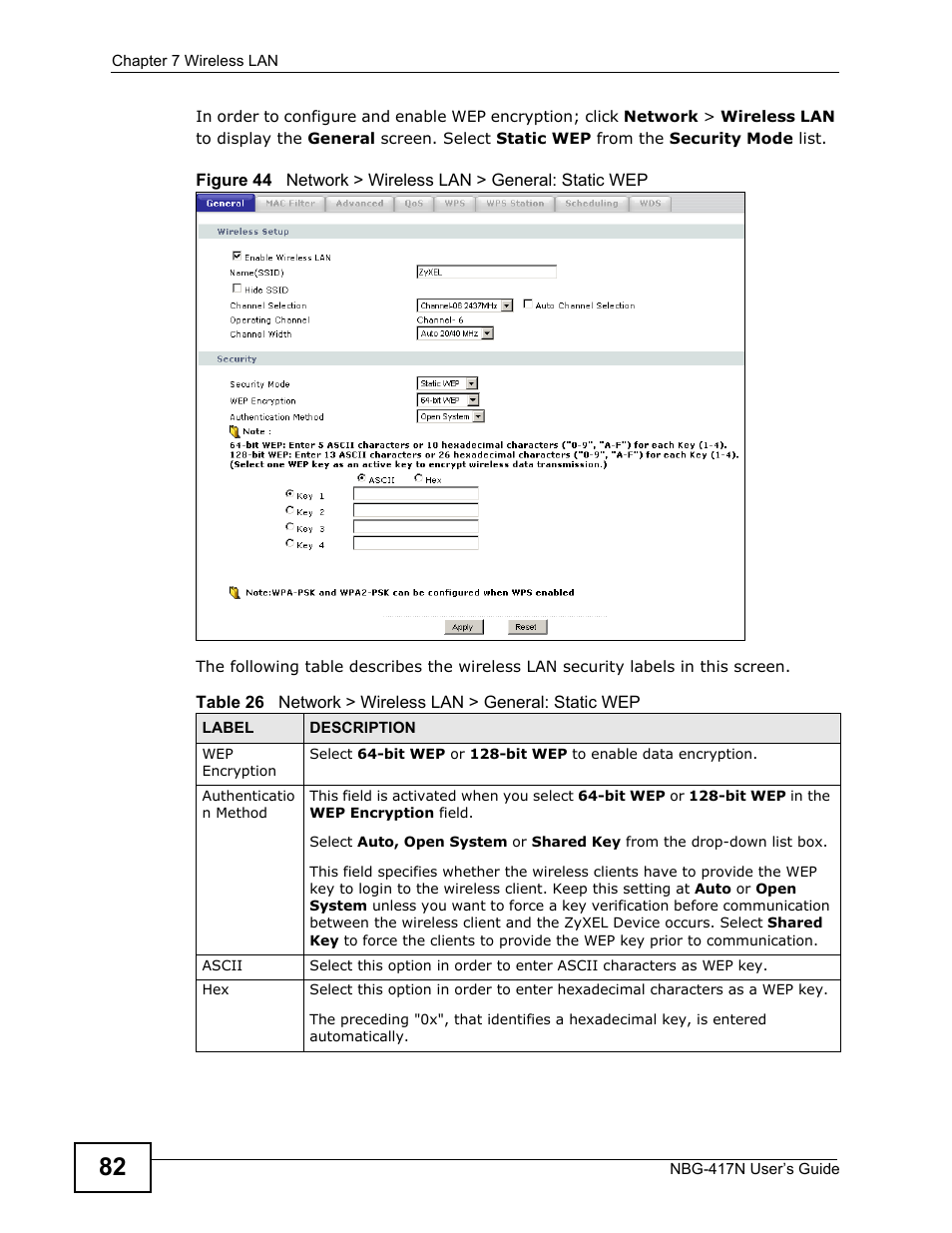ZyXEL Communications NBG-417N User Manual | Page 82 / 270