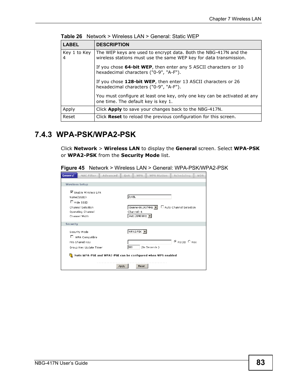 3 wpa-psk/wpa2-psk | ZyXEL Communications NBG-417N User Manual | Page 83 / 270