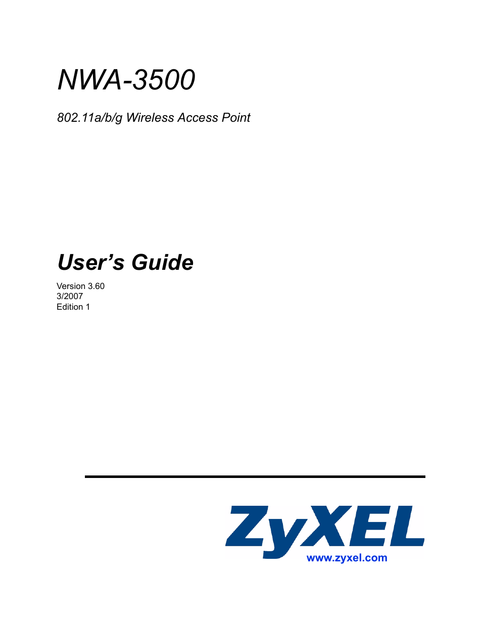 ZyXEL Communications ZyXEL ZyAIR NWA-3500 User Manual | 324 pages