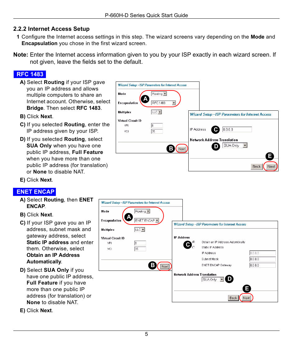 ZyXEL Communications ADSL2+ 4-port Gateway P-660H-D Series User Manual | Page 5 / 10