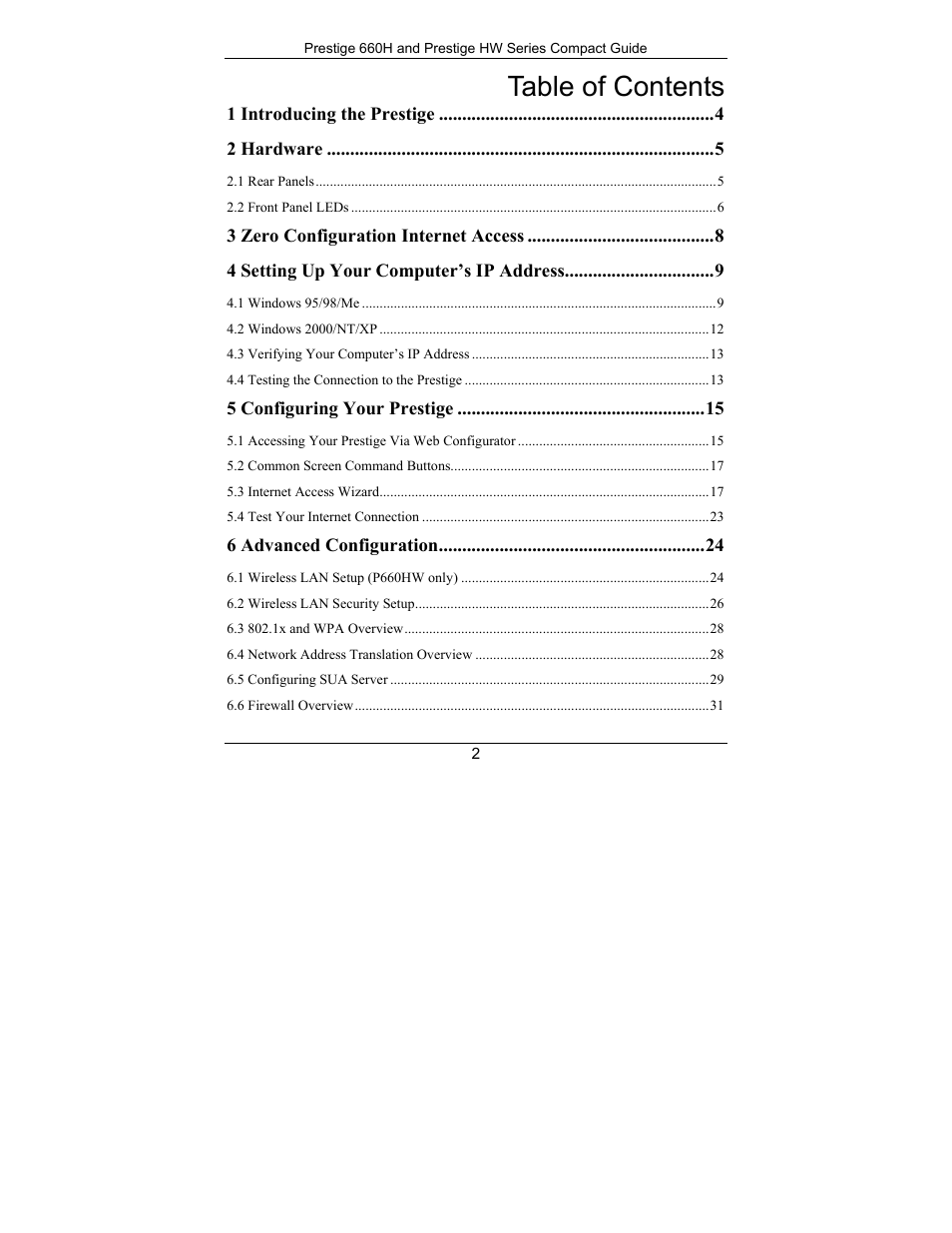 ZyXEL Communications Prestige 660H Series User Manual | Page 2 / 40