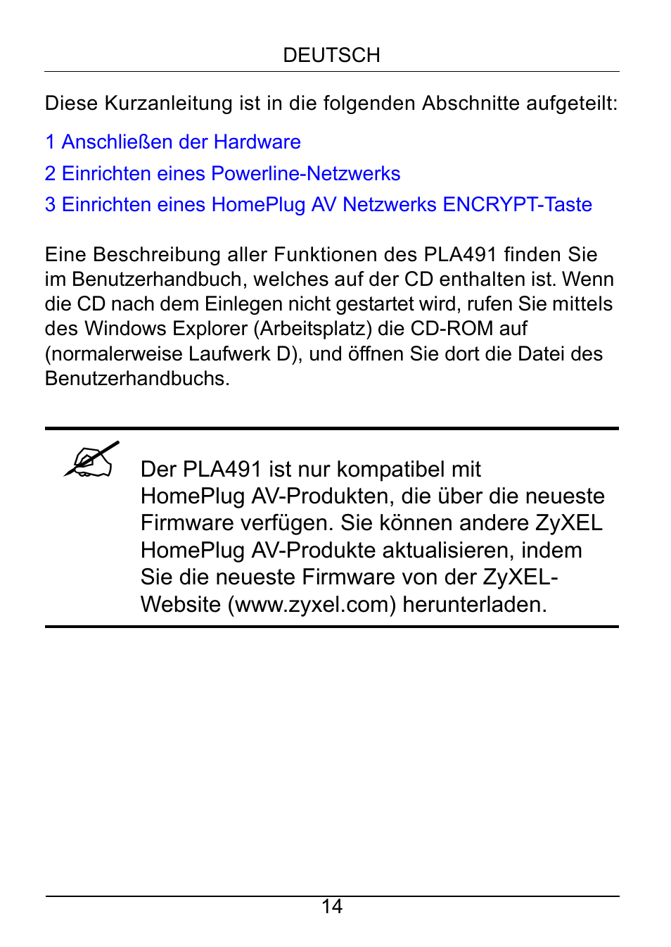 ZyXEL Communications Powerline Ethernet Multiplug Center PLA491 User Manual | Page 14 / 71