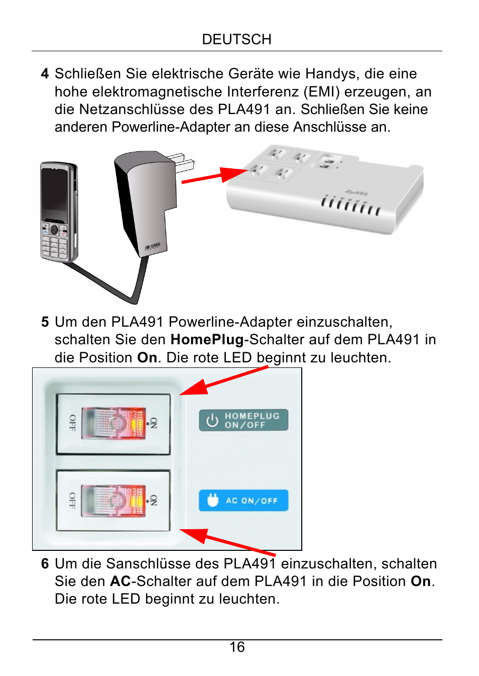 ZyXEL Communications Powerline Ethernet Multiplug Center PLA491 User Manual | Page 16 / 71