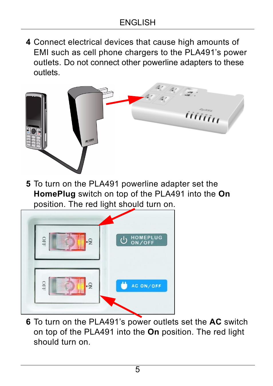 ZyXEL Communications Powerline Ethernet Multiplug Center PLA491 User Manual | Page 5 / 71