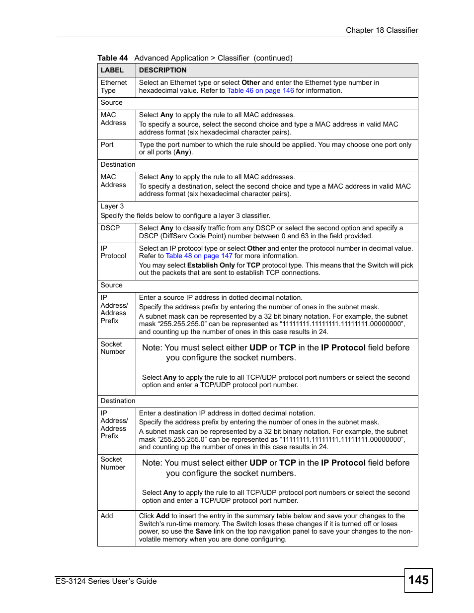 ZyXEL Communications ES-3124 User Manual | Page 145 / 354