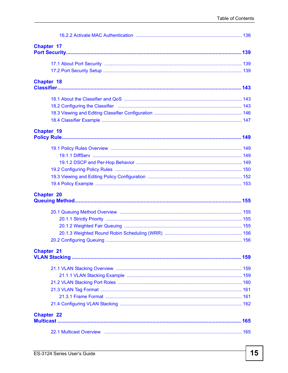ZyXEL Communications ES-3124 User Manual | Page 15 / 354
