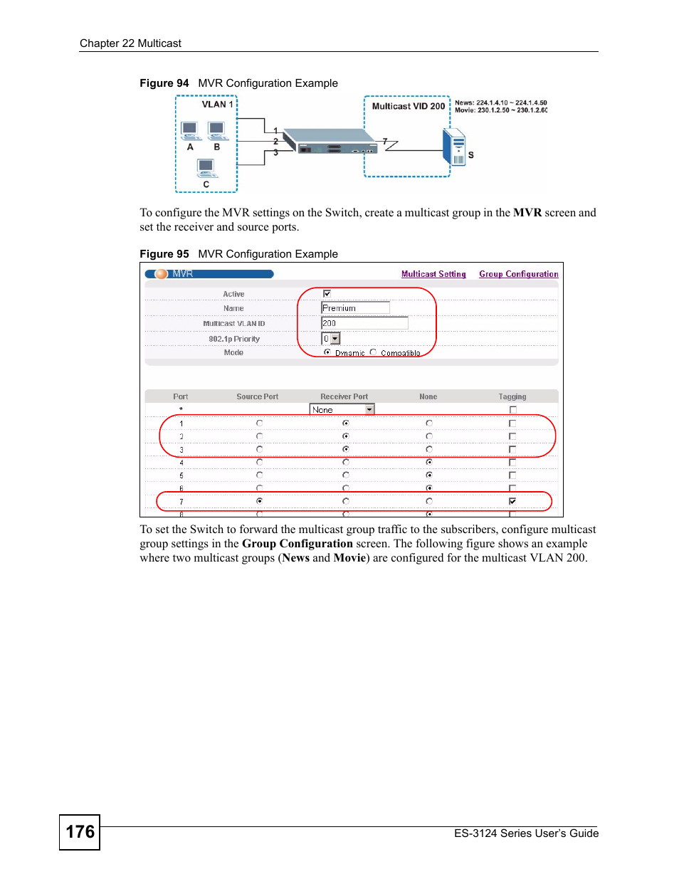 ZyXEL Communications ES-3124 User Manual | Page 176 / 354