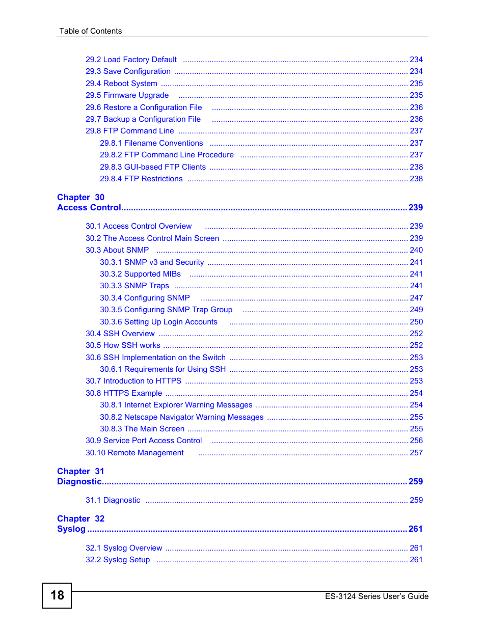 ZyXEL Communications ES-3124 User Manual | Page 18 / 354