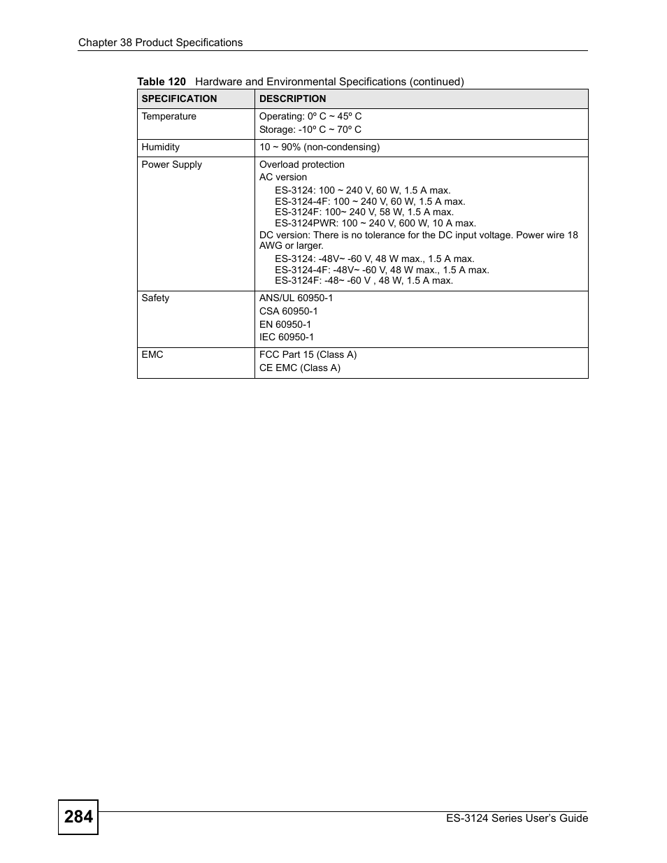 ZyXEL Communications ES-3124 User Manual | Page 284 / 354