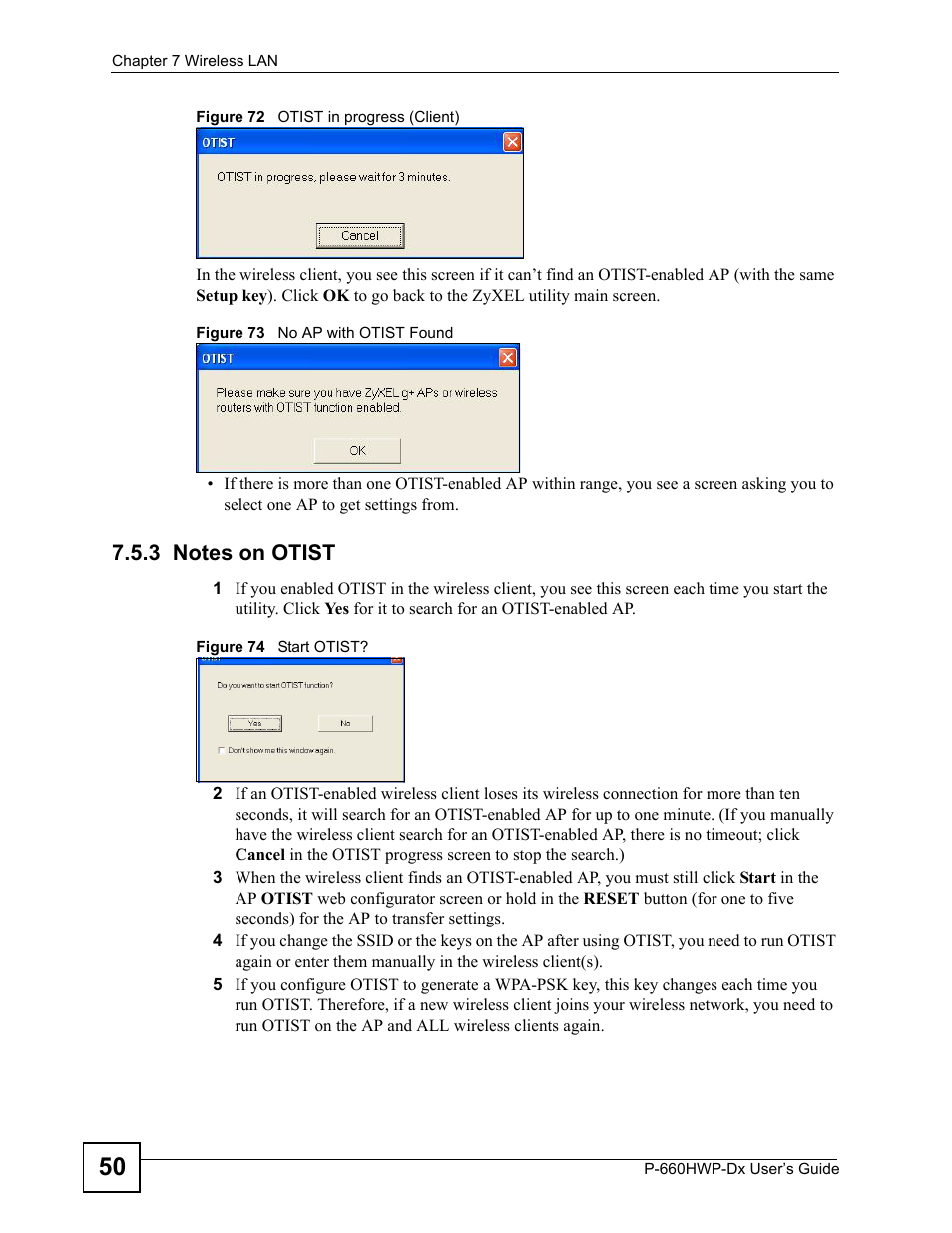 3 notes on otist | ZyXEL Communications 802.11g HomePlug AV ADSL2+ Gateway P-660HWP-Dx User Manual | Page 126 / 402