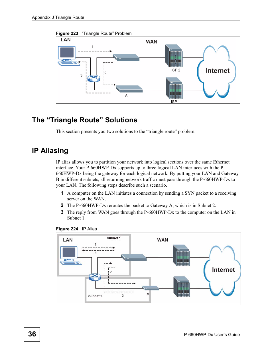 The “triangle route” solutions, Ip aliasing | ZyXEL Communications 802.11g HomePlug AV ADSL2+ Gateway P-660HWP-Dx User Manual | Page 384 / 402