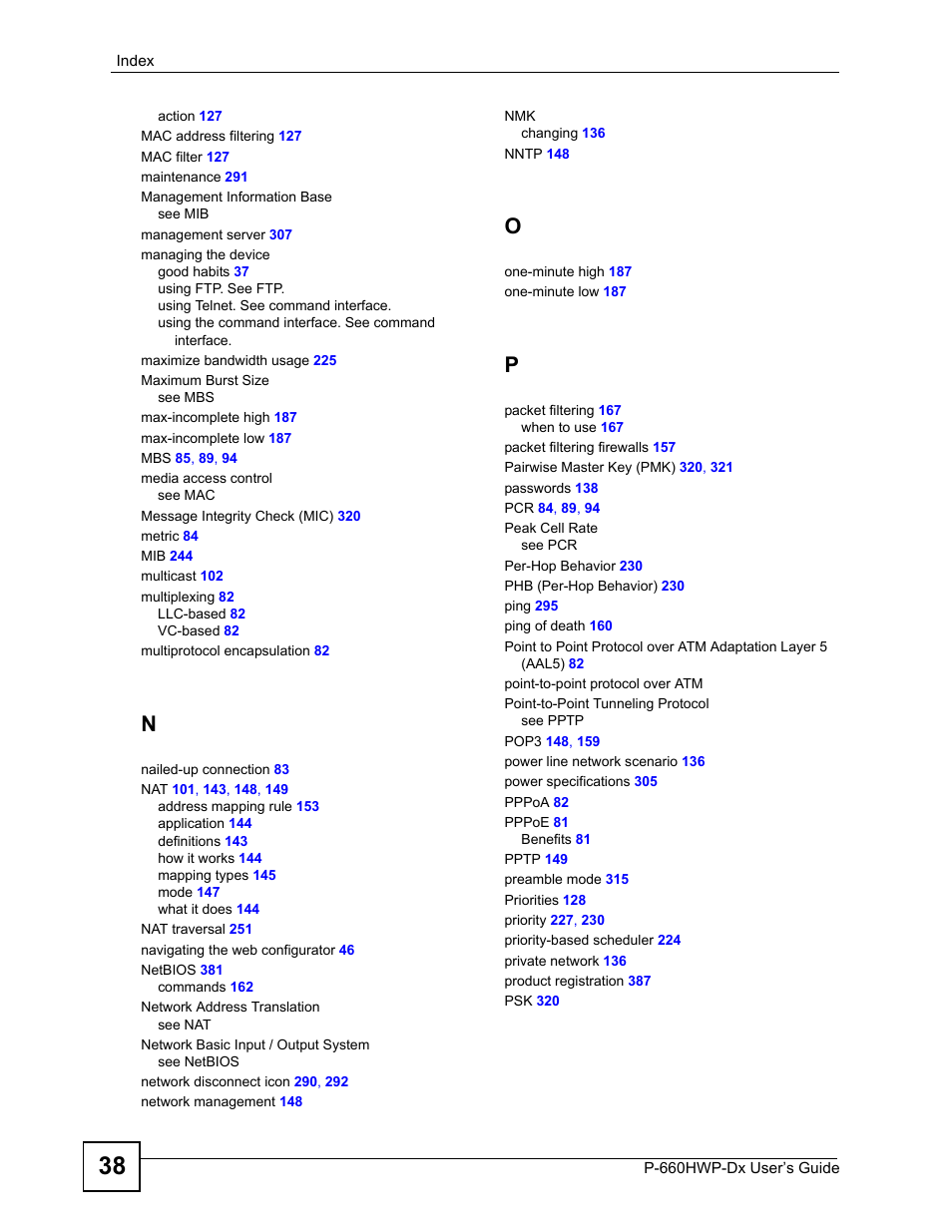 ZyXEL Communications 802.11g HomePlug AV ADSL2+ Gateway P-660HWP-Dx User Manual | Page 398 / 402
